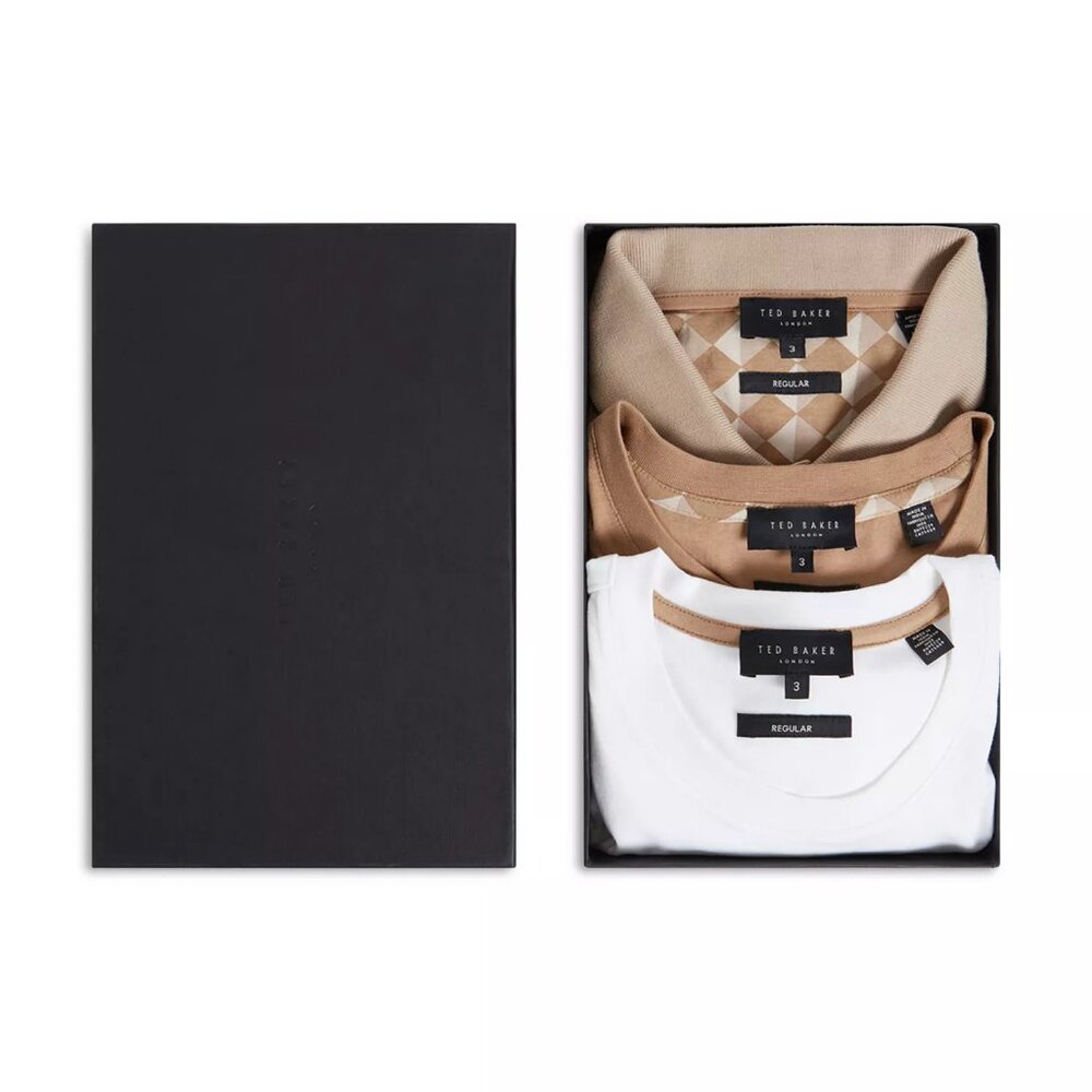 Ted Baker Men's Tan Short Sleeve Gift Set - 3 Shirts - USA Size Large (4).